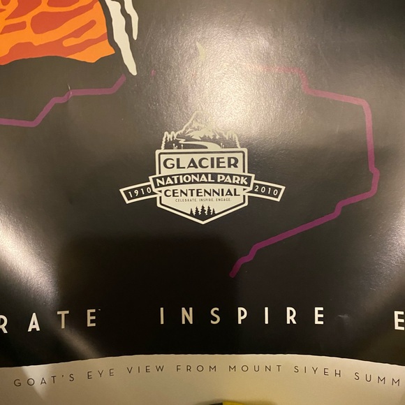 NEW 2010 Pete Thomas autographed 24x18” inch glacier national park poster - Picture 3 of 3